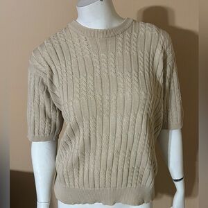 Burberry Cable Knit Cream Sweater